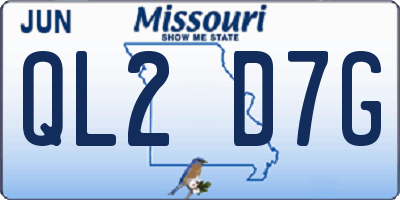 MO license plate QL2D7G
