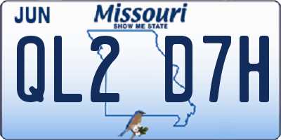 MO license plate QL2D7H