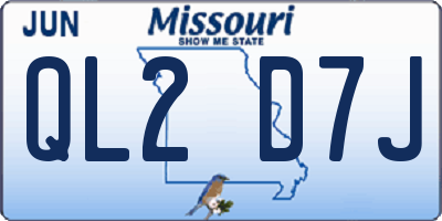 MO license plate QL2D7J