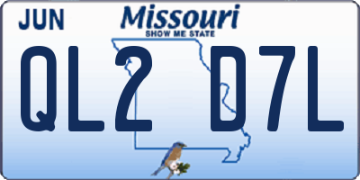MO license plate QL2D7L
