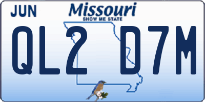 MO license plate QL2D7M