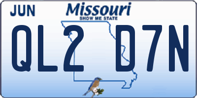 MO license plate QL2D7N