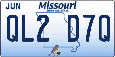 MO license plate QL2D7Q