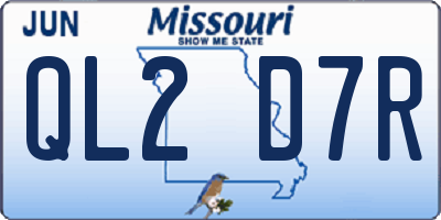 MO license plate QL2D7R