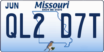MO license plate QL2D7T