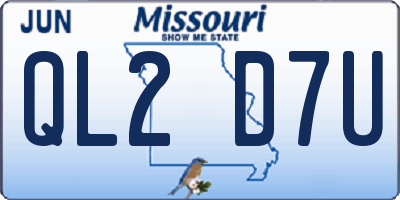 MO license plate QL2D7U