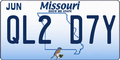 MO license plate QL2D7Y