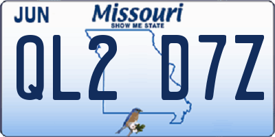 MO license plate QL2D7Z