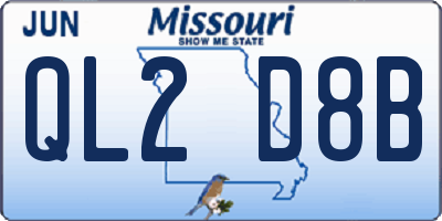 MO license plate QL2D8B