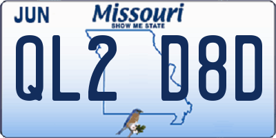 MO license plate QL2D8D