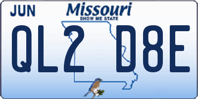 MO license plate QL2D8E