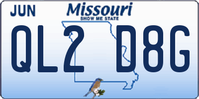 MO license plate QL2D8G
