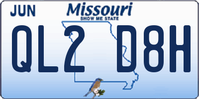 MO license plate QL2D8H