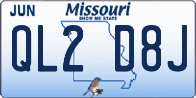MO license plate QL2D8J