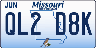 MO license plate QL2D8K