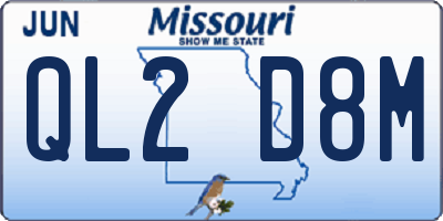 MO license plate QL2D8M