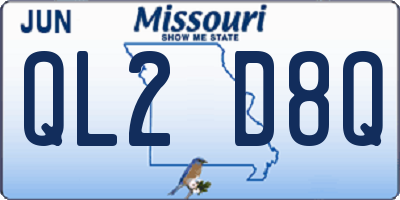 MO license plate QL2D8Q