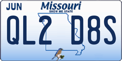 MO license plate QL2D8S
