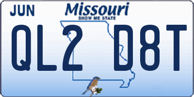 MO license plate QL2D8T