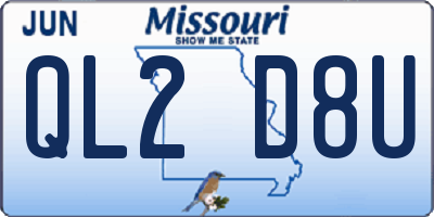 MO license plate QL2D8U