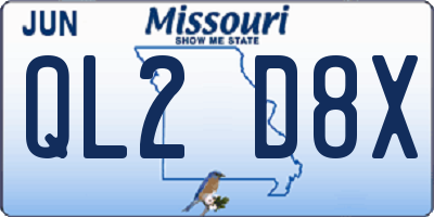 MO license plate QL2D8X