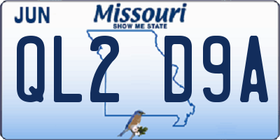 MO license plate QL2D9A