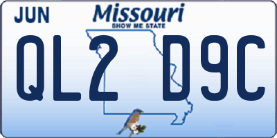MO license plate QL2D9C