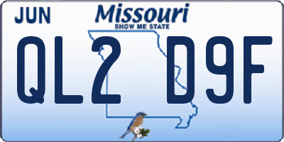 MO license plate QL2D9F