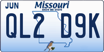 MO license plate QL2D9K