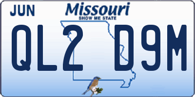 MO license plate QL2D9M