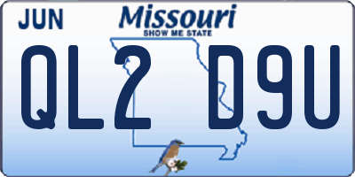 MO license plate QL2D9U