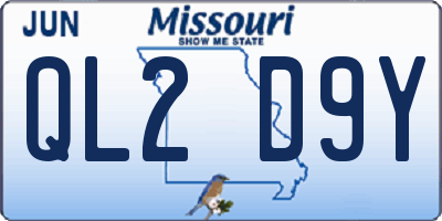MO license plate QL2D9Y
