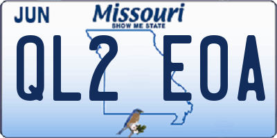 MO license plate QL2E0A