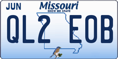 MO license plate QL2E0B