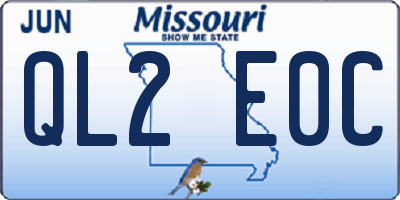 MO license plate QL2E0C