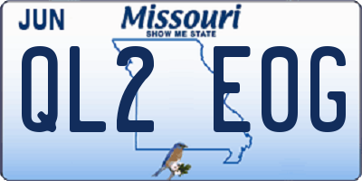 MO license plate QL2E0G