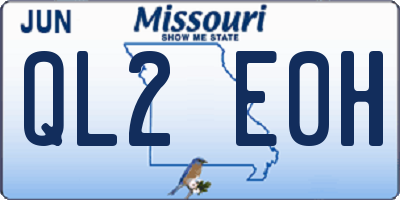 MO license plate QL2E0H
