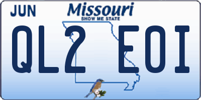 MO license plate QL2E0I
