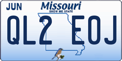 MO license plate QL2E0J