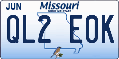 MO license plate QL2E0K