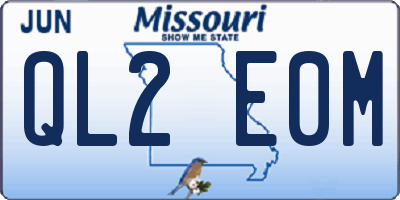 MO license plate QL2E0M