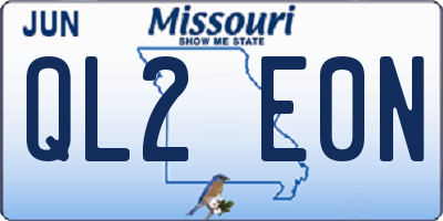 MO license plate QL2E0N