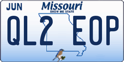 MO license plate QL2E0P