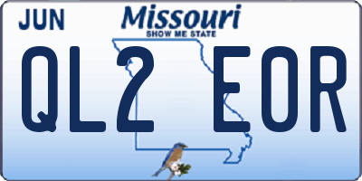 MO license plate QL2E0R