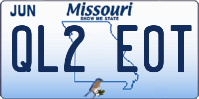 MO license plate QL2E0T