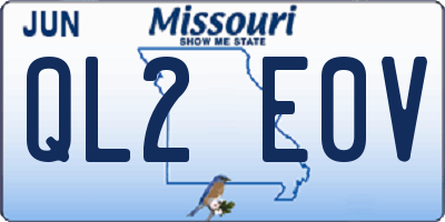 MO license plate QL2E0V