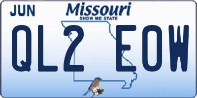 MO license plate QL2E0W