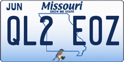 MO license plate QL2E0Z