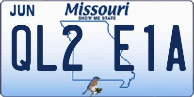 MO license plate QL2E1A
