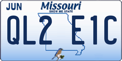 MO license plate QL2E1C